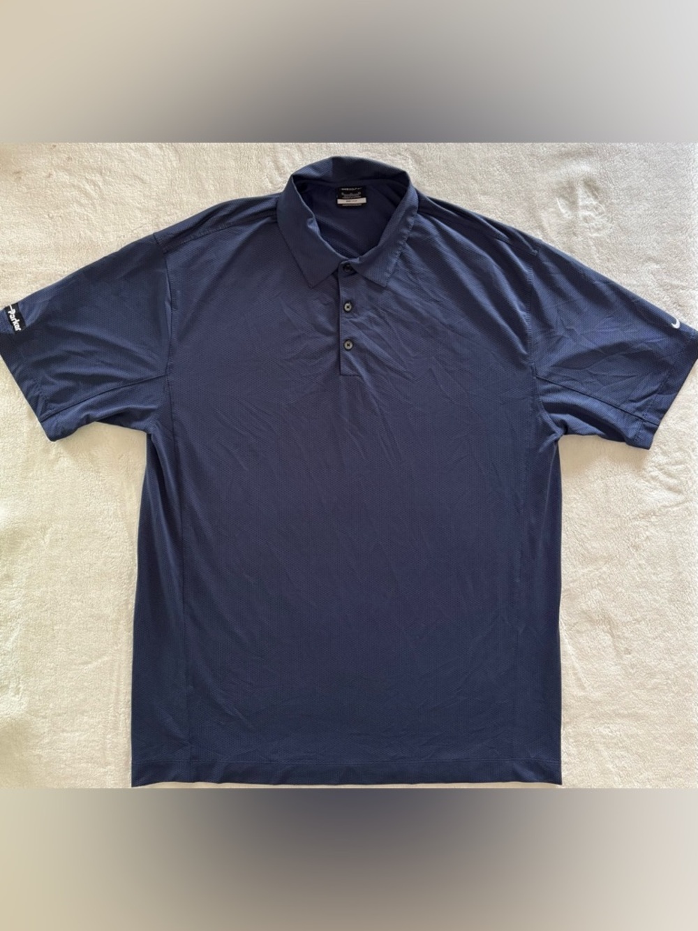 Nike Golf | XL | Dri-Fit Navy Blue Short Sleeve Jacquard Knit Fabric Polo